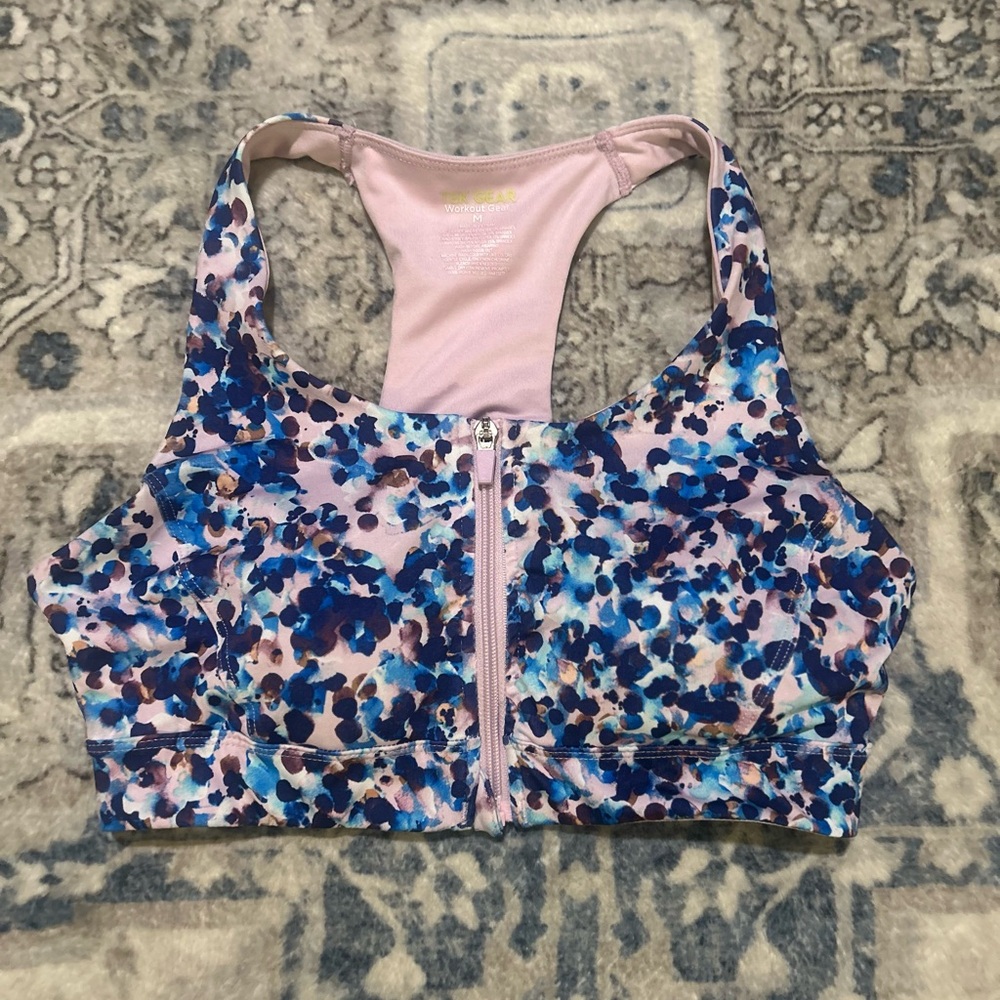 Tek Gear Floral Sports Bra - Blue and Pink